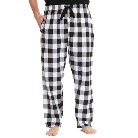 plaid pajama pants black and white